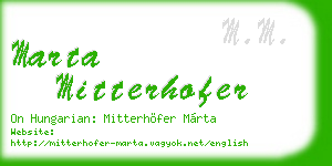 marta mitterhofer business card