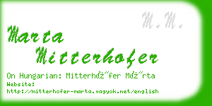 marta mitterhofer business card